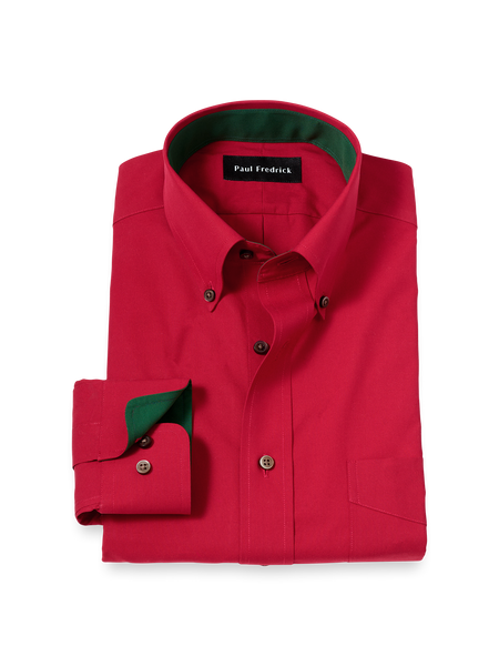 Red Button Down Collar Dress Shirts