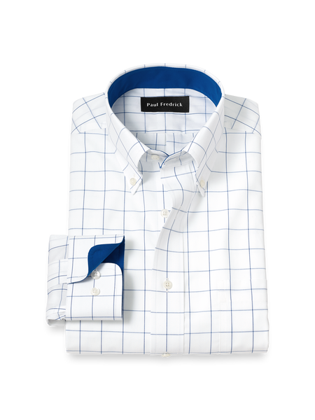 White Windowpane Dress Shirts