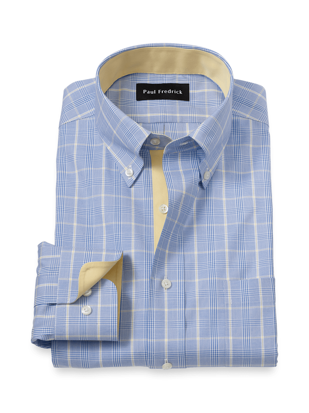 Plaid Button Down Collar Dress Shirts