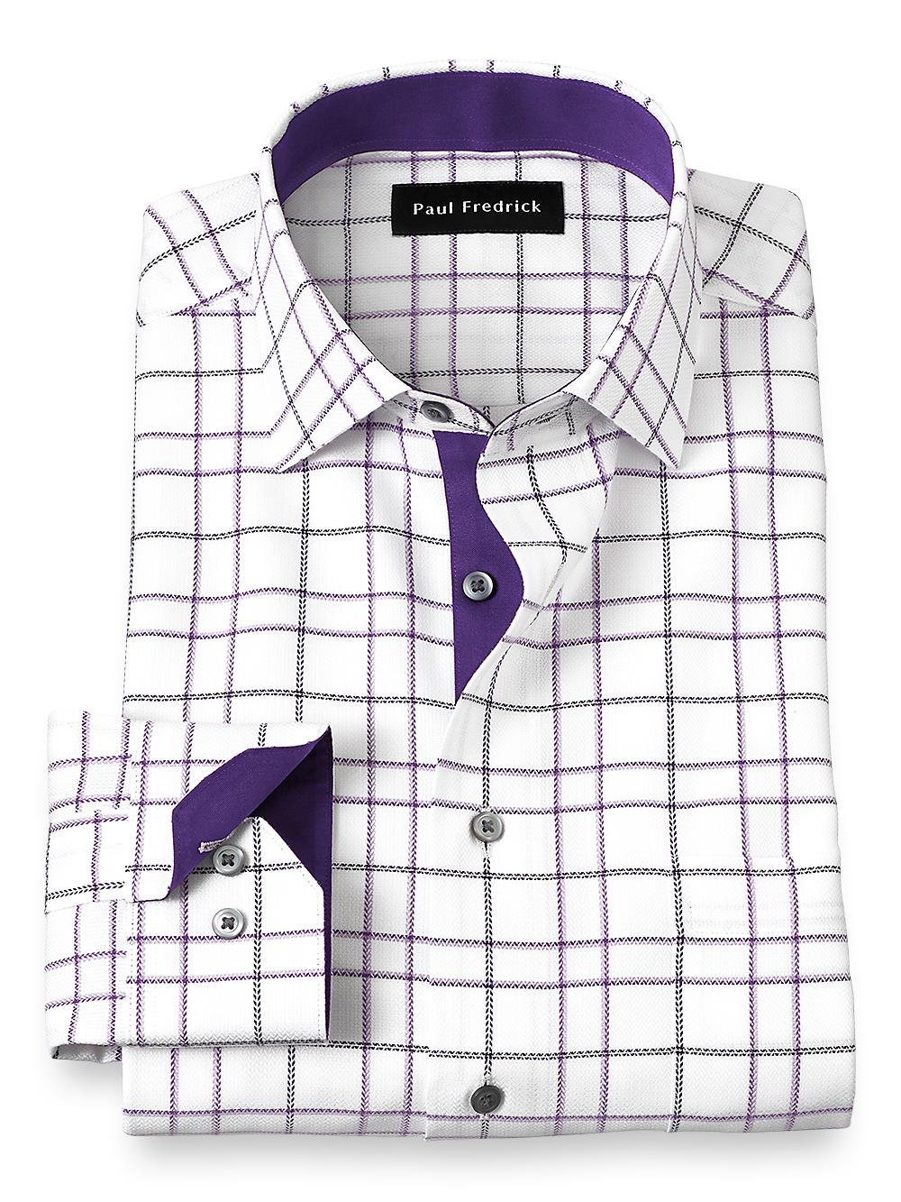 Purple Windowpane Dress Shirts