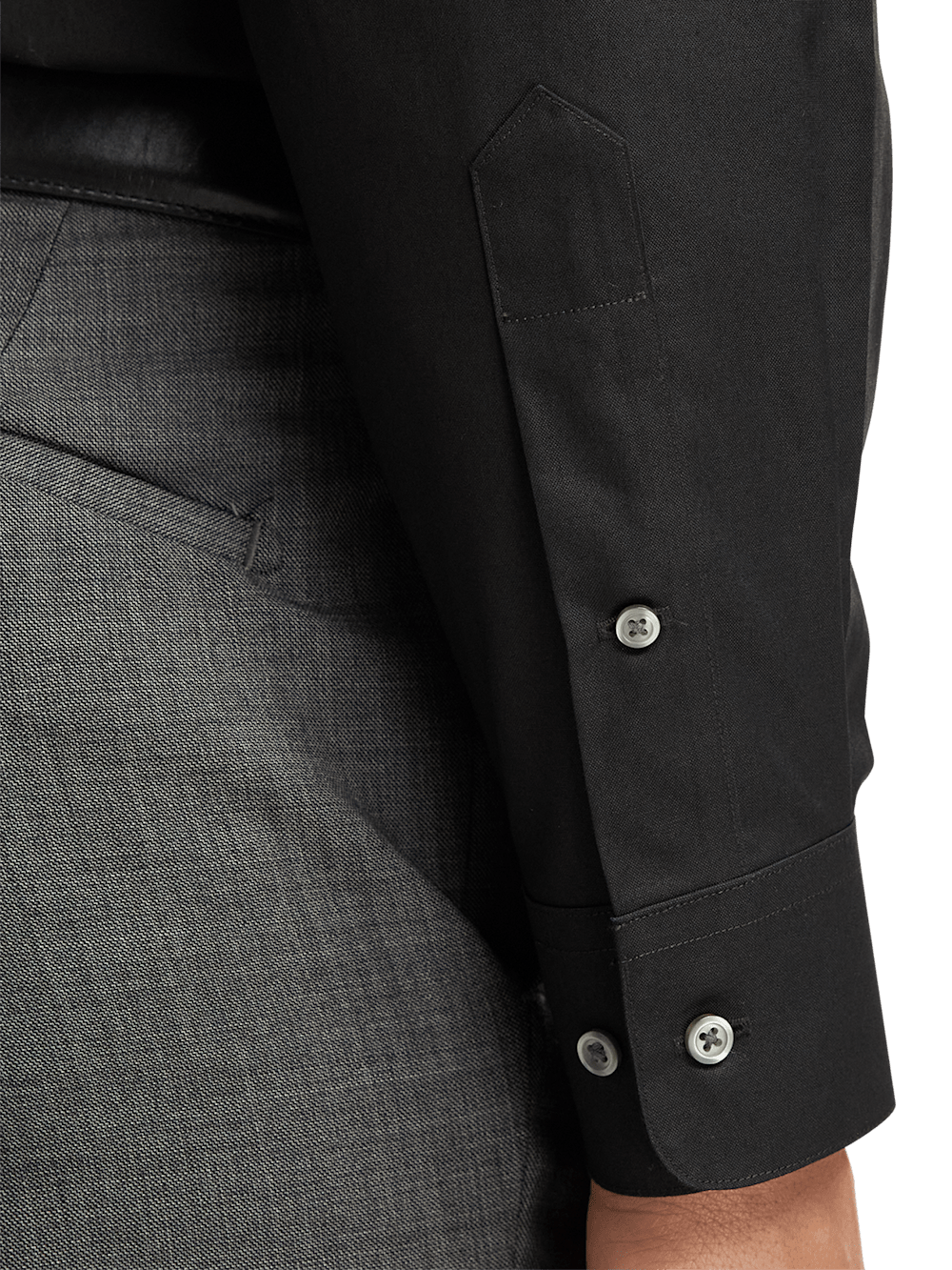 Alternate Image of Non-iron Cotton Pinpoint Solid Button Down Collar Dress Shirt-3