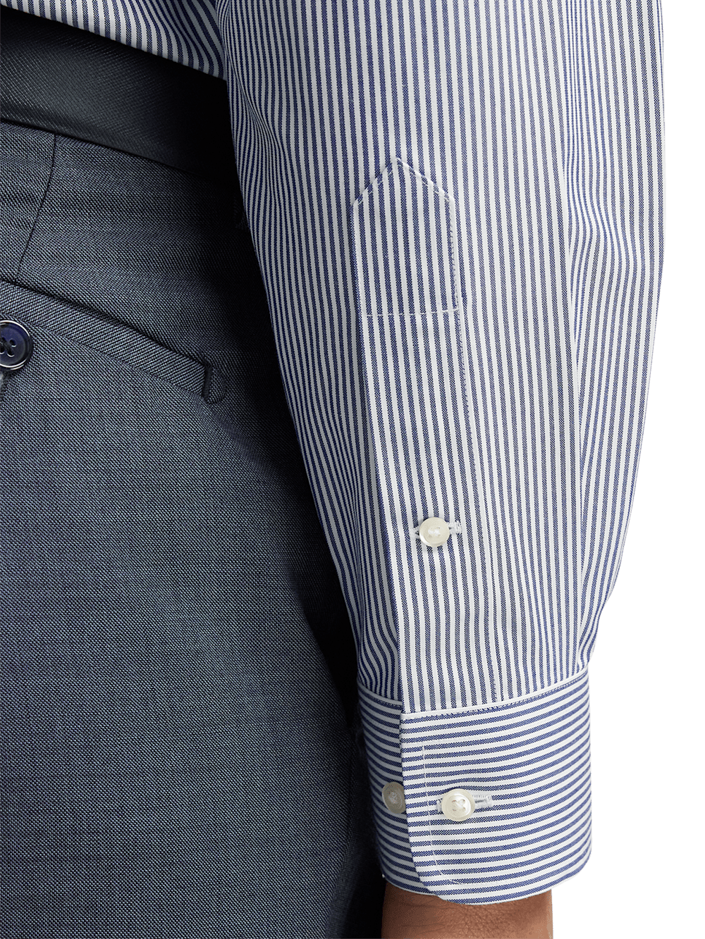 Alternate Image of Non-iron Cotton Pinpoint Solid Button Down Collar Dress Shirt-3