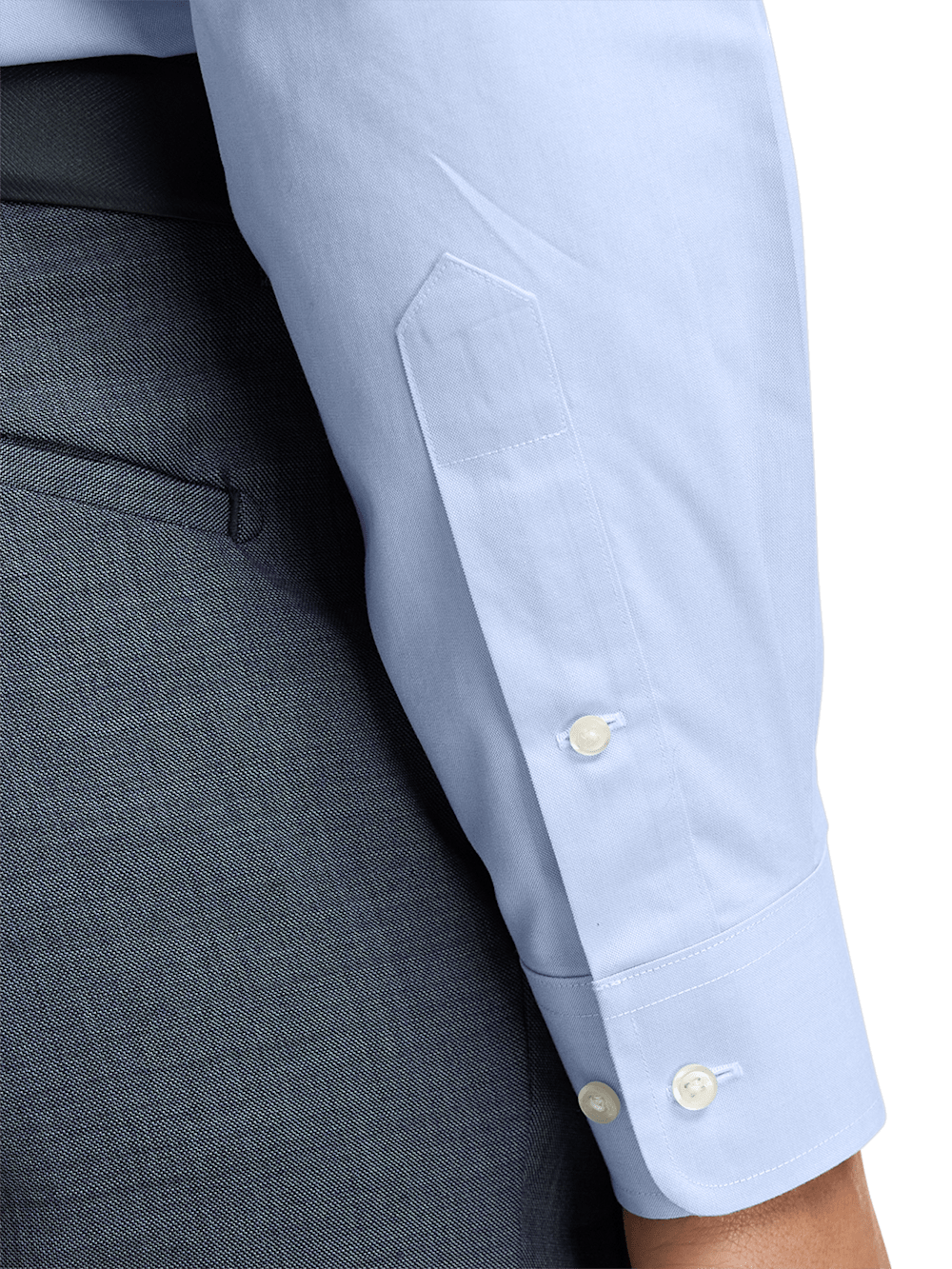 Alternate Image of Non-iron Cotton Pinpoint Solid Button Down Collar Dress Shirt-3