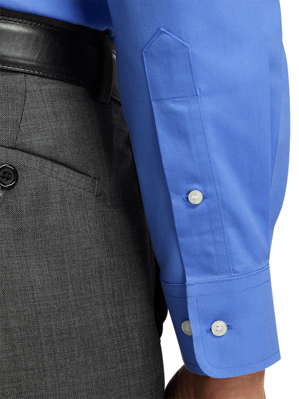 Alternate Image of Non-iron Cotton Pinpoint Solid Button Down Collar Dress Shirt-3