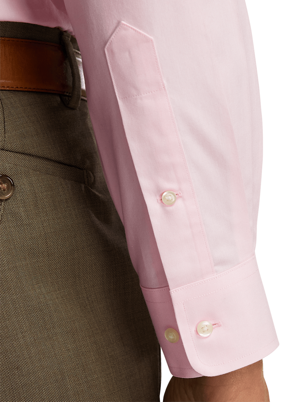 Alternate Image of Non-iron Cotton Pinpoint Solid Button Down Collar Dress Shirt-3