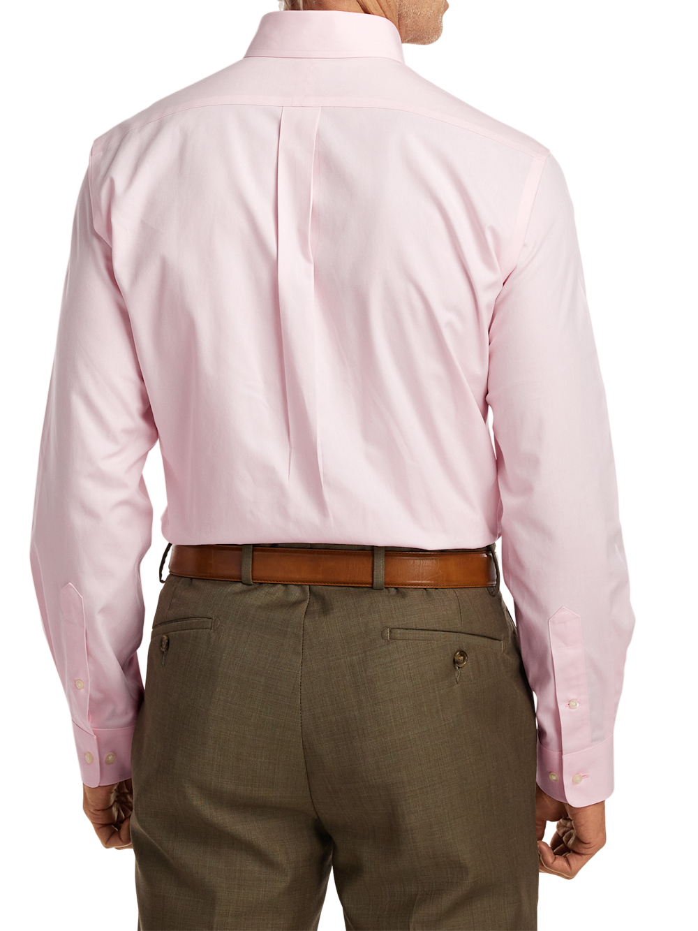 Alternate Image of Non-iron Cotton Pinpoint Solid Button Down Collar Dress Shirt-4