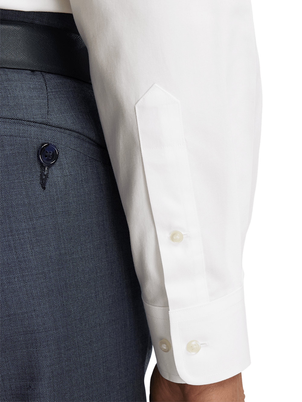 Alternate Image of Non-iron Cotton Pinpoint Solid Button Down Collar Dress Shirt-3