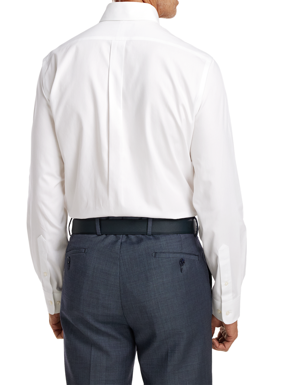 Alternate Image of Non-iron Cotton Pinpoint Solid Button Down Collar Dress Shirt-4