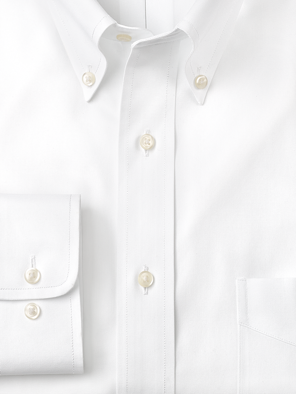 Alternate Image of Non-iron Cotton Pinpoint Solid Button Down Collar Dress Shirt-5