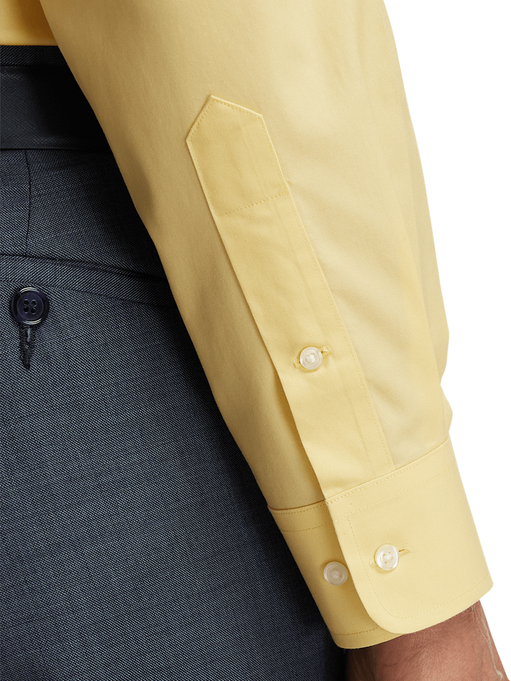 Alternate Image of Non-iron Cotton Pinpoint Solid Button Down Collar Dress Shirt-3