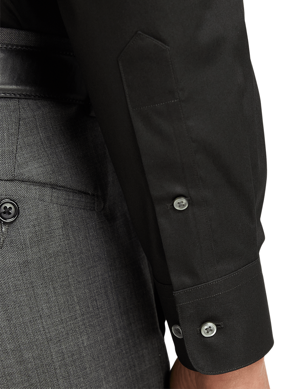 Alternate Image of Non-iron Cotton Pinpoint Solid Point Collar Dress Shirt-3