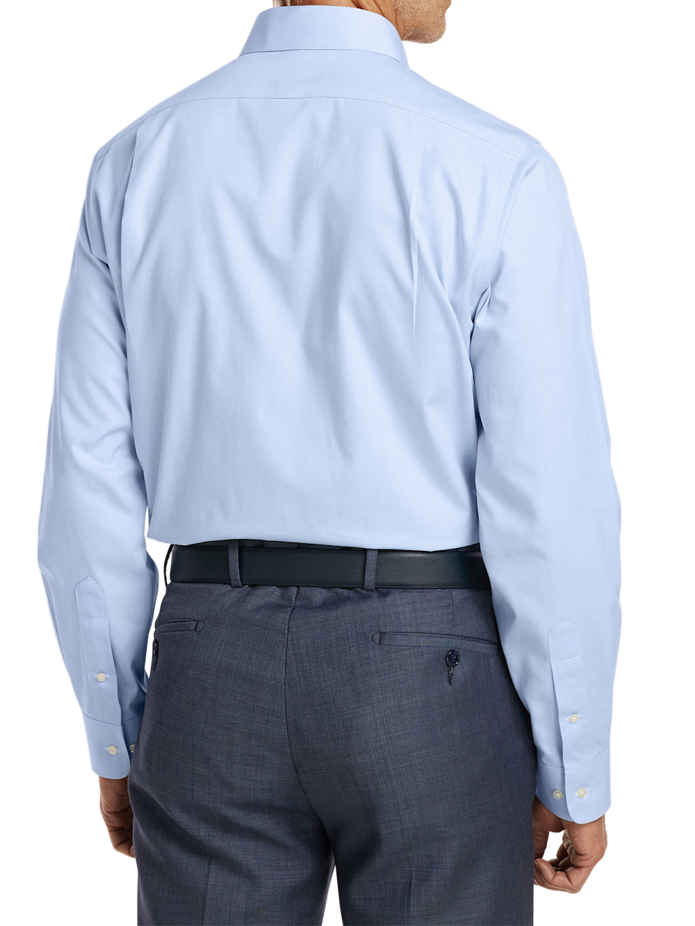 Alternate Image of Non-iron Cotton Pinpoint Solid Point Collar Dress Shirt-4