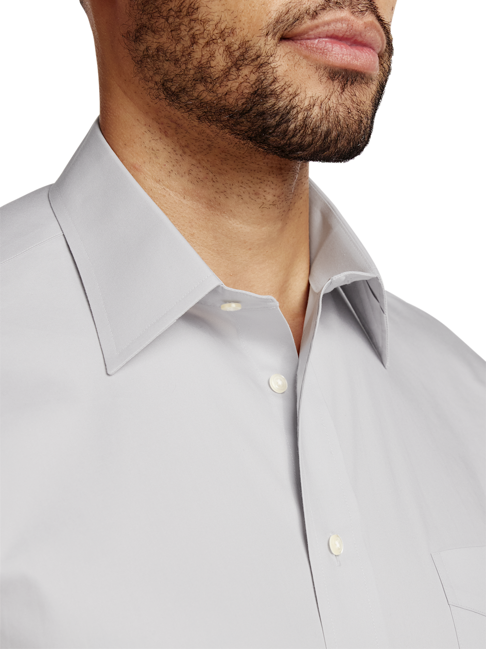 Alternate Image of Non-iron Cotton Pinpoint Solid Point Collar Dress Shirt-2