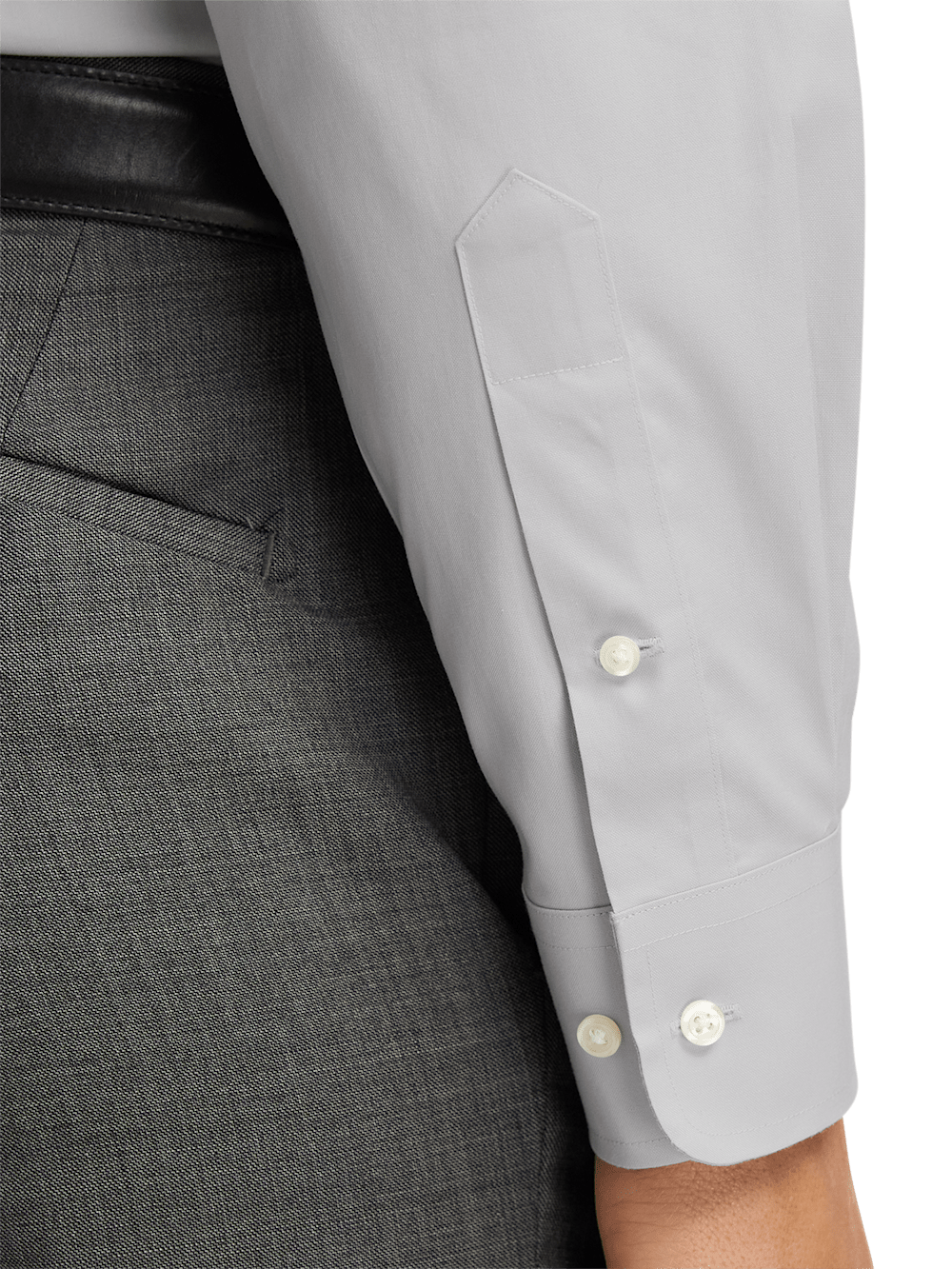 Alternate Image of Non-iron Cotton Pinpoint Solid Point Collar Dress Shirt-3