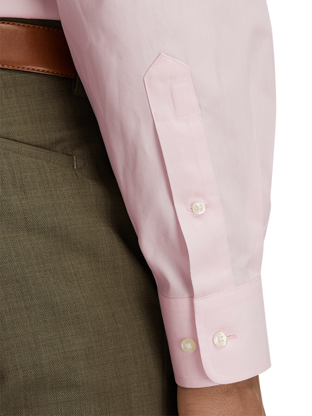 Alternate Image of Non-iron Cotton Pinpoint Solid Point Collar Dress Shirt-3