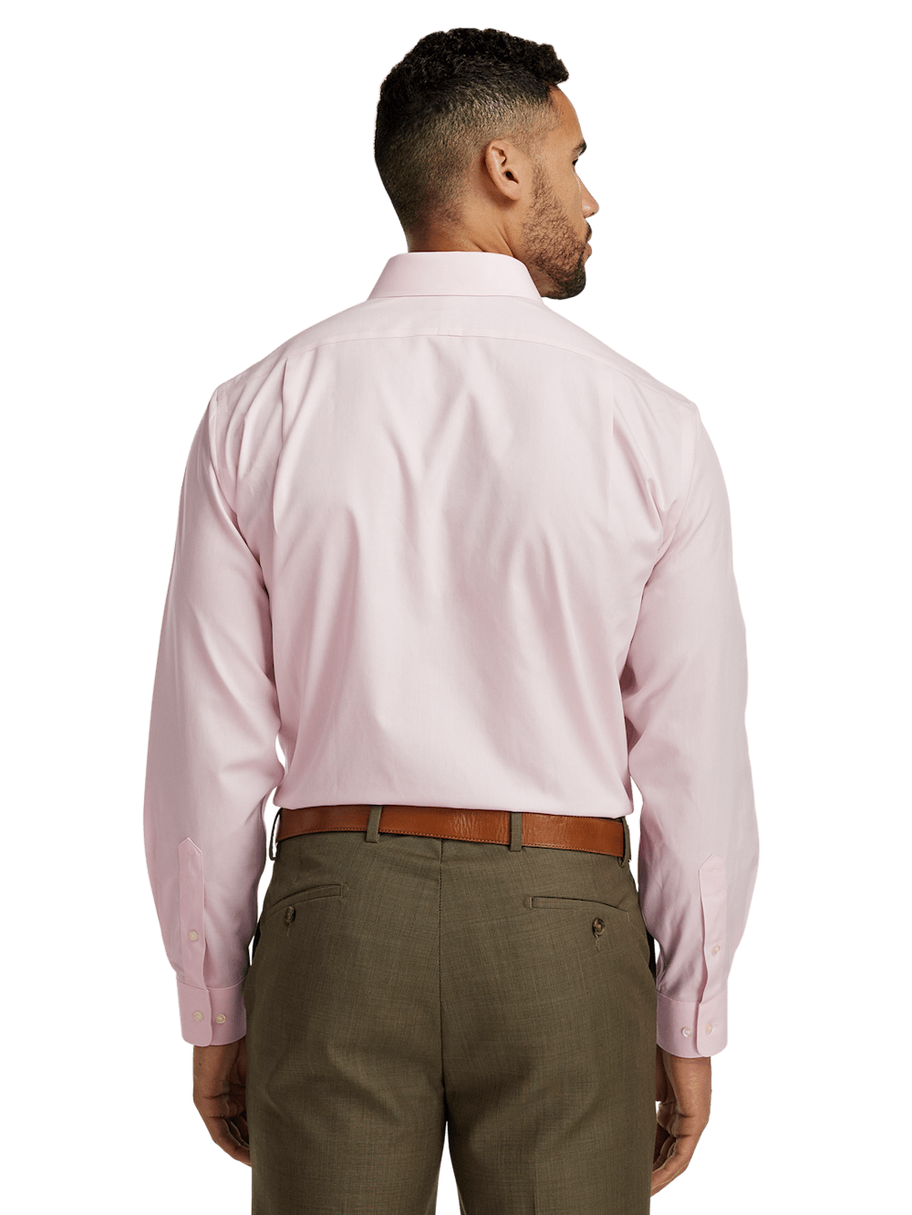 Alternate Image of Non-iron Cotton Pinpoint Solid Point Collar Dress Shirt-4