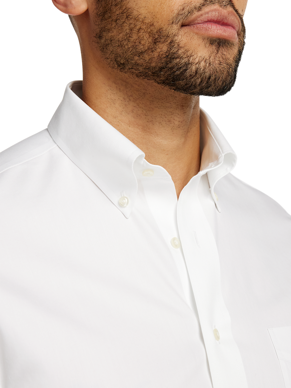 Alternate Image of Non-iron Cotton Pinpoint Solid Button Down Collar Short Sleeve Dress Shirt-2