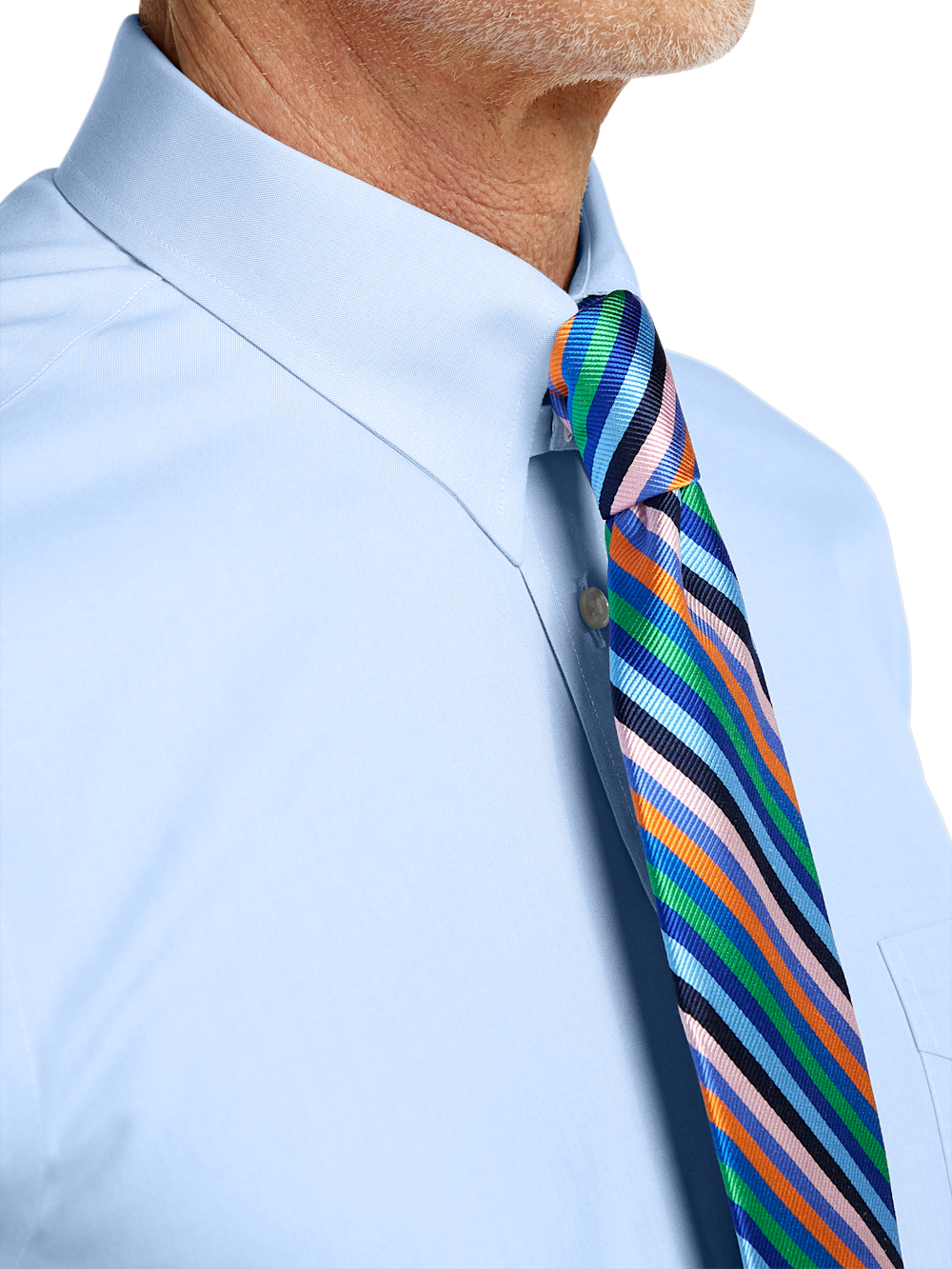 Alternate Image of Non-iron Cotton Pinpoint Solid Snap Tab Collar Dress Shirt-2