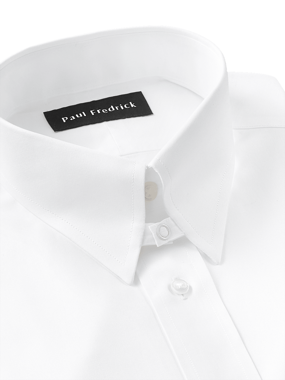Alternate Image of Non-iron Cotton Pinpoint Solid Snap Tab Collar Dress Shirt-6