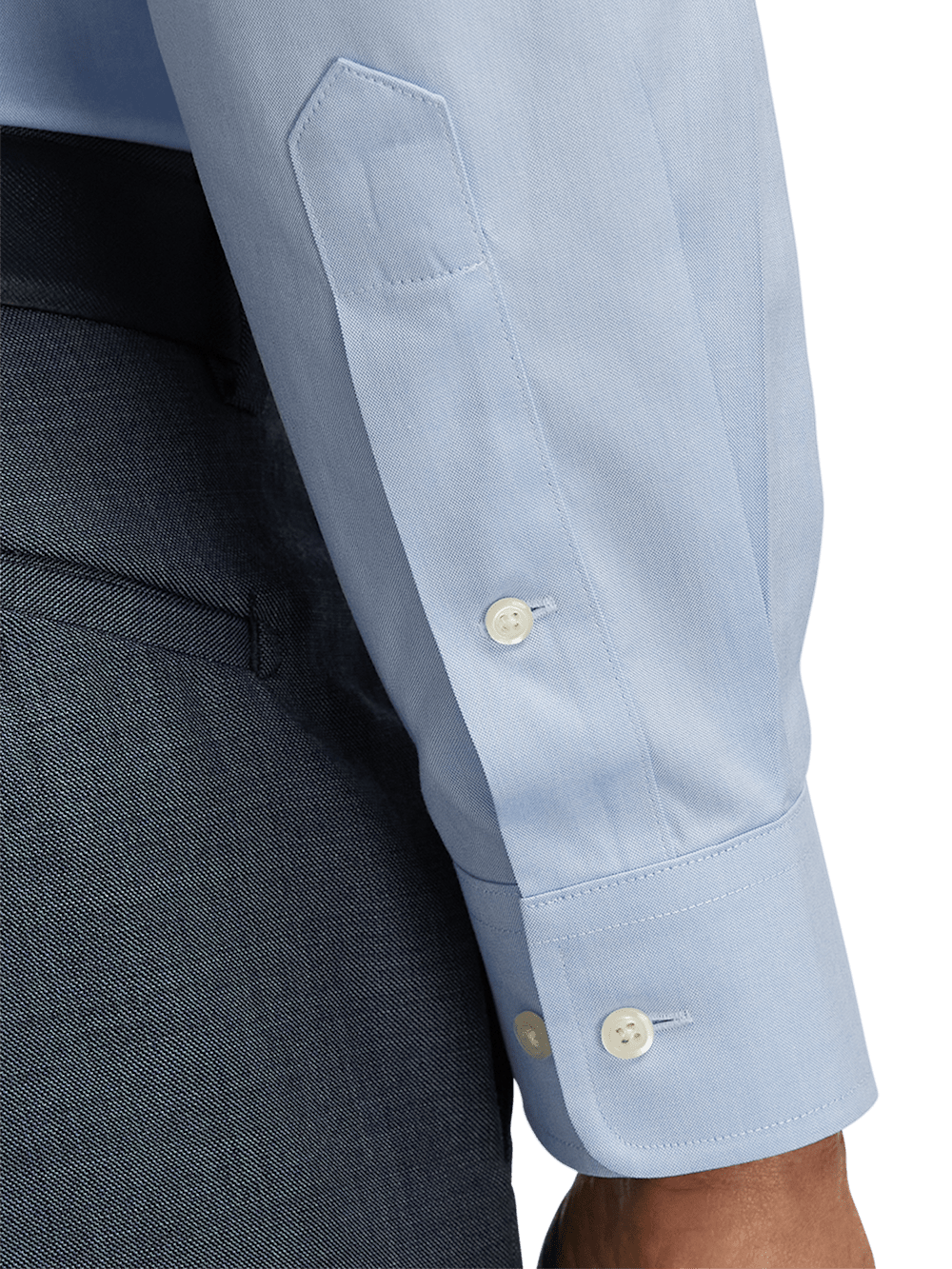 Alternate Image of Non-iron Cotton Pinpoint Solid Spread Collar Dress Shirt-3