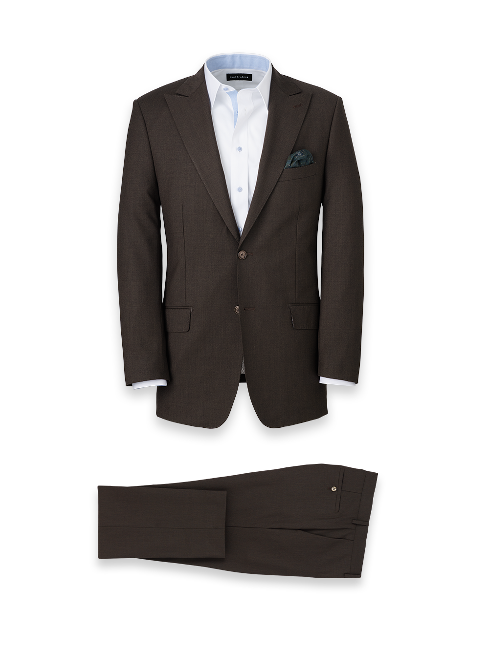 Product Image of Wool Stretch Bengaline Single Breasted Peak Lapel Suit-0