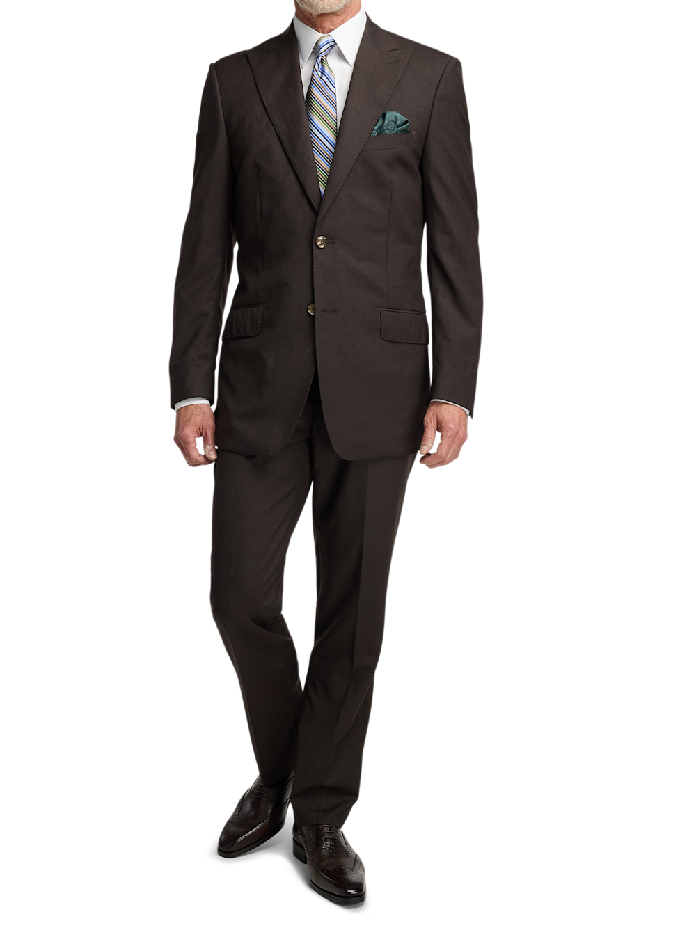 Alternate Image of Wool Stretch Bengaline Single Breasted Peak Lapel Suit-1
