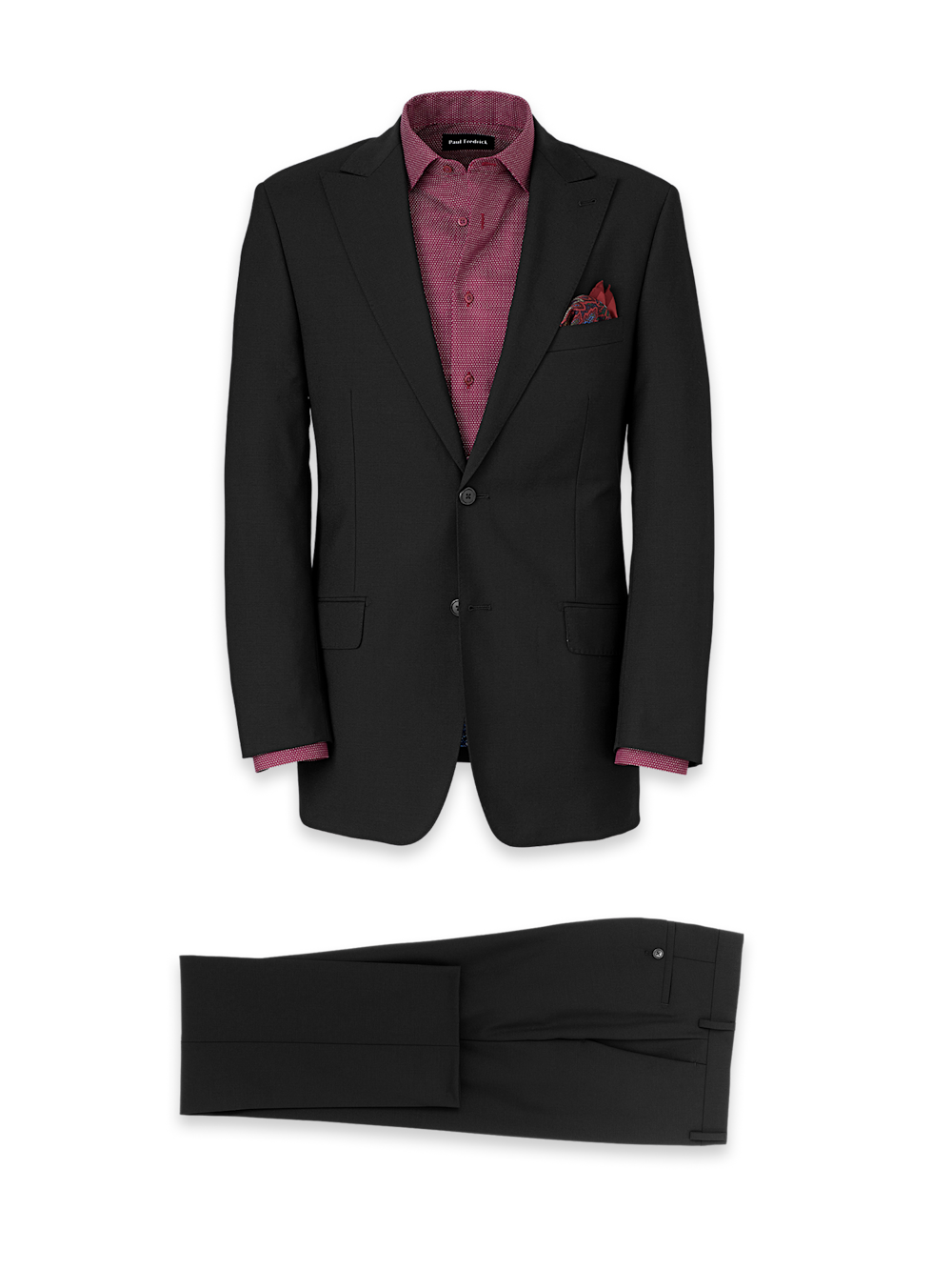 Product Image of Wool Stretch Bengaline Single Breasted Peak Lapel Suit-0