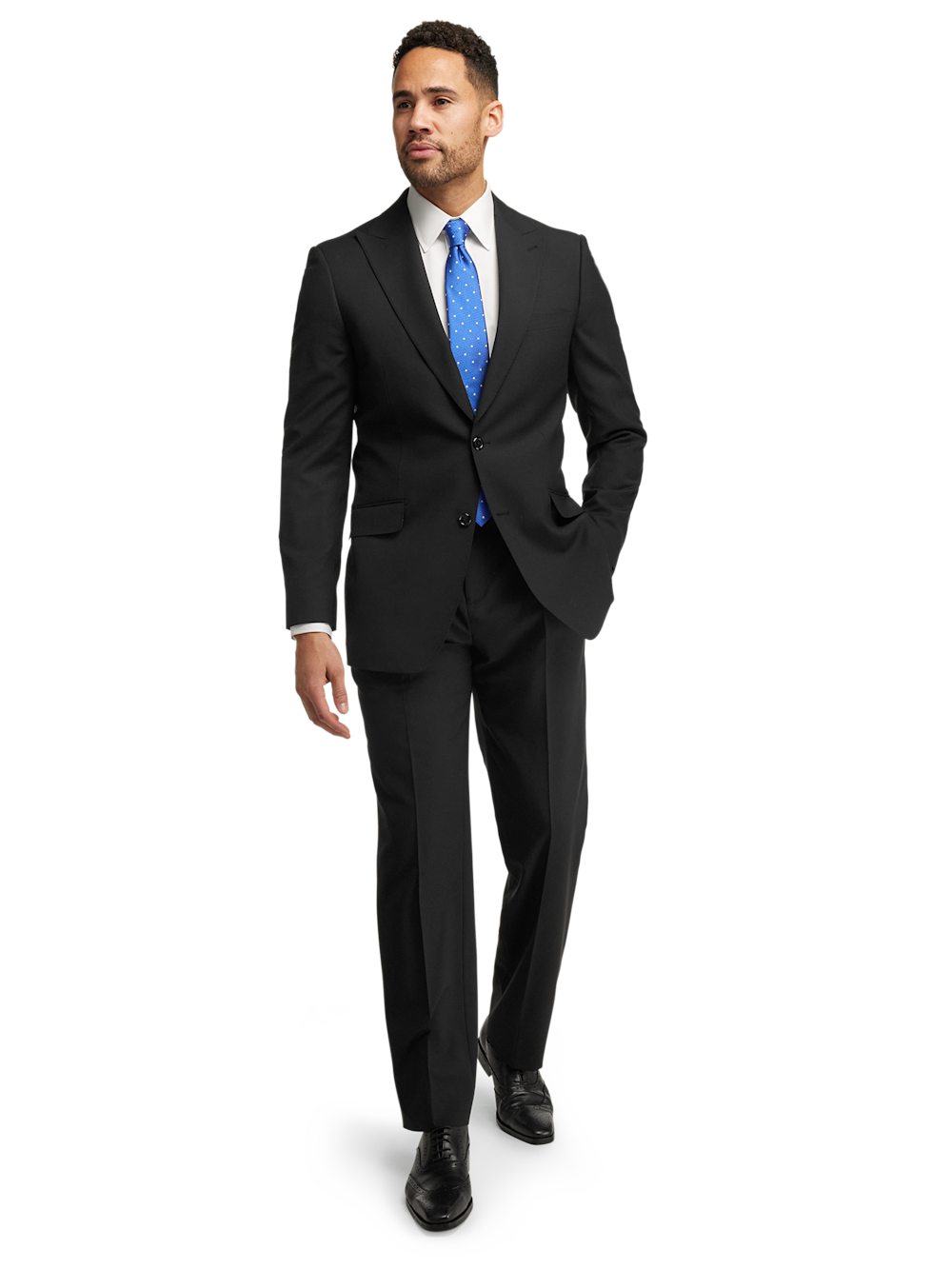 Alternate Image of Wool Stretch Bengaline Single Breasted Peak Lapel Suit-1