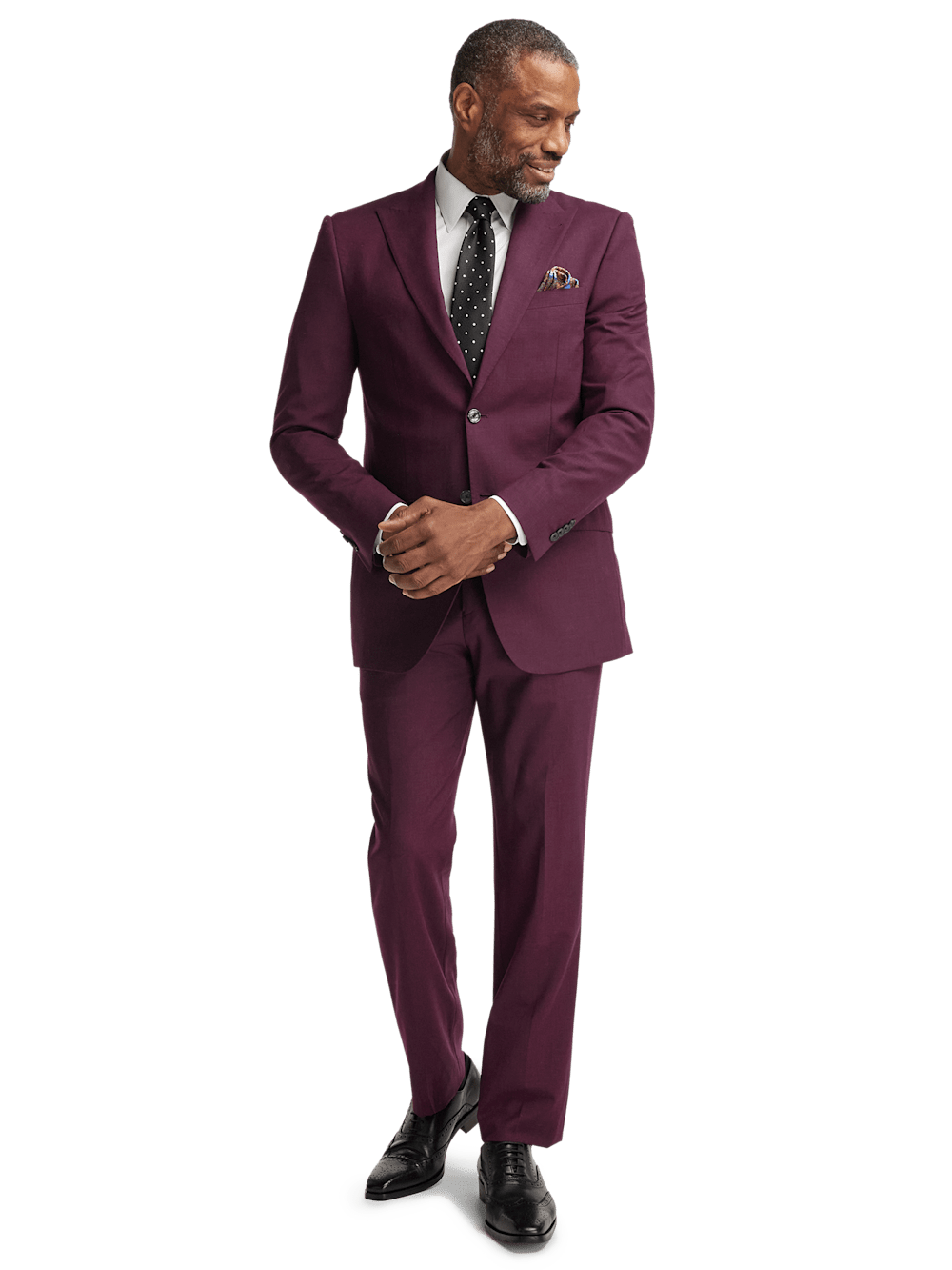 Alternate Image of Wool Stretch Bengaline Single Breasted Peak Lapel Suit-1