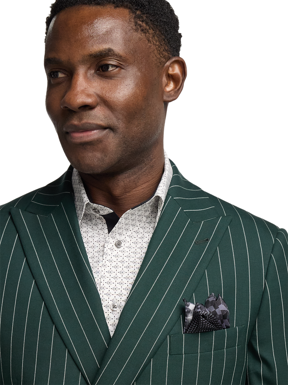 Alternate Image of Wool Stretch Stripe Double Breasted Peak Lapel Suit-2