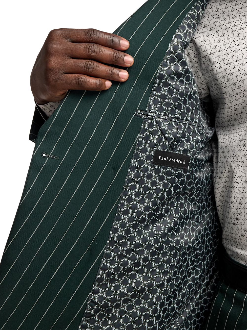 Alternate Image of Wool Stretch Stripe Double Breasted Peak Lapel Suit-3