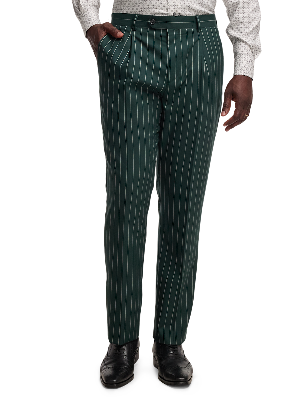 Alternate Image of Wool Stretch Stripe Double Breasted Peak Lapel Suit-7