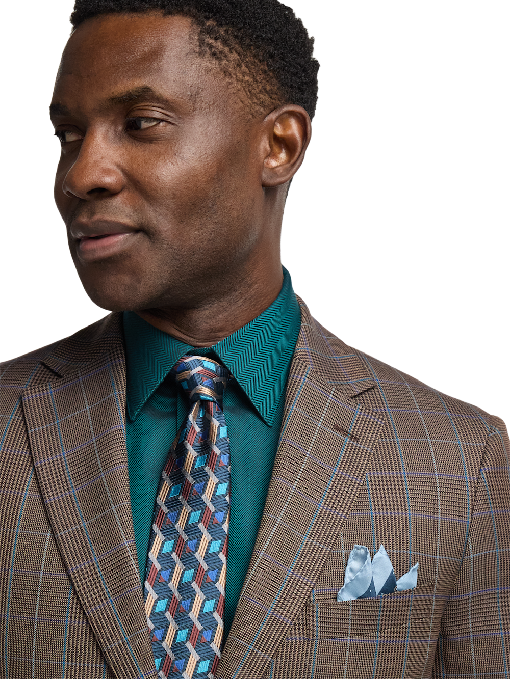 Alternate Image of Wool Blend Plaid Single Breasted Notch Lapel Suit-2