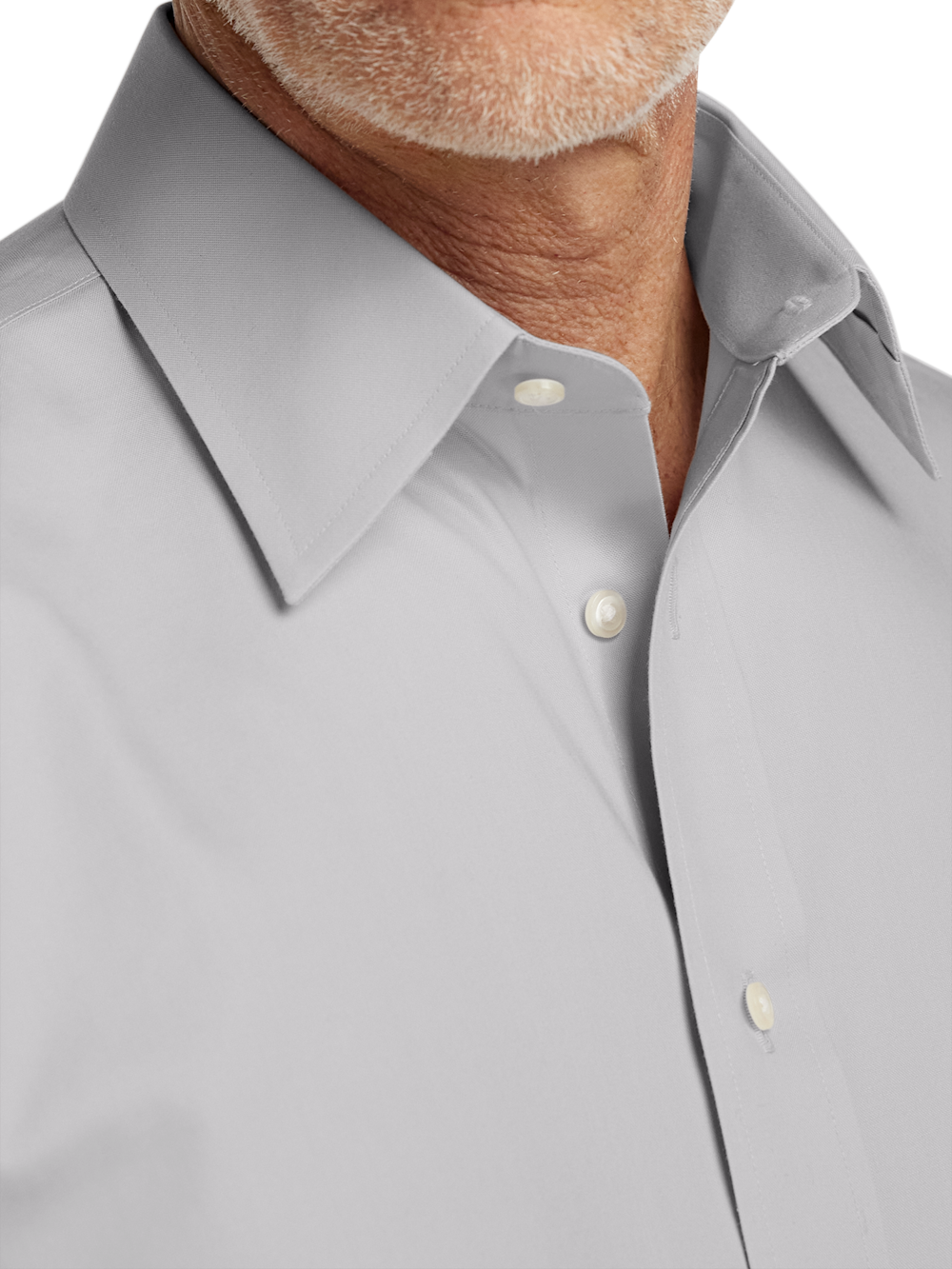 Alternate Image of Non-iron Cotton Pinpoint Solid Point Collar French Cuff Dress Shirt-2