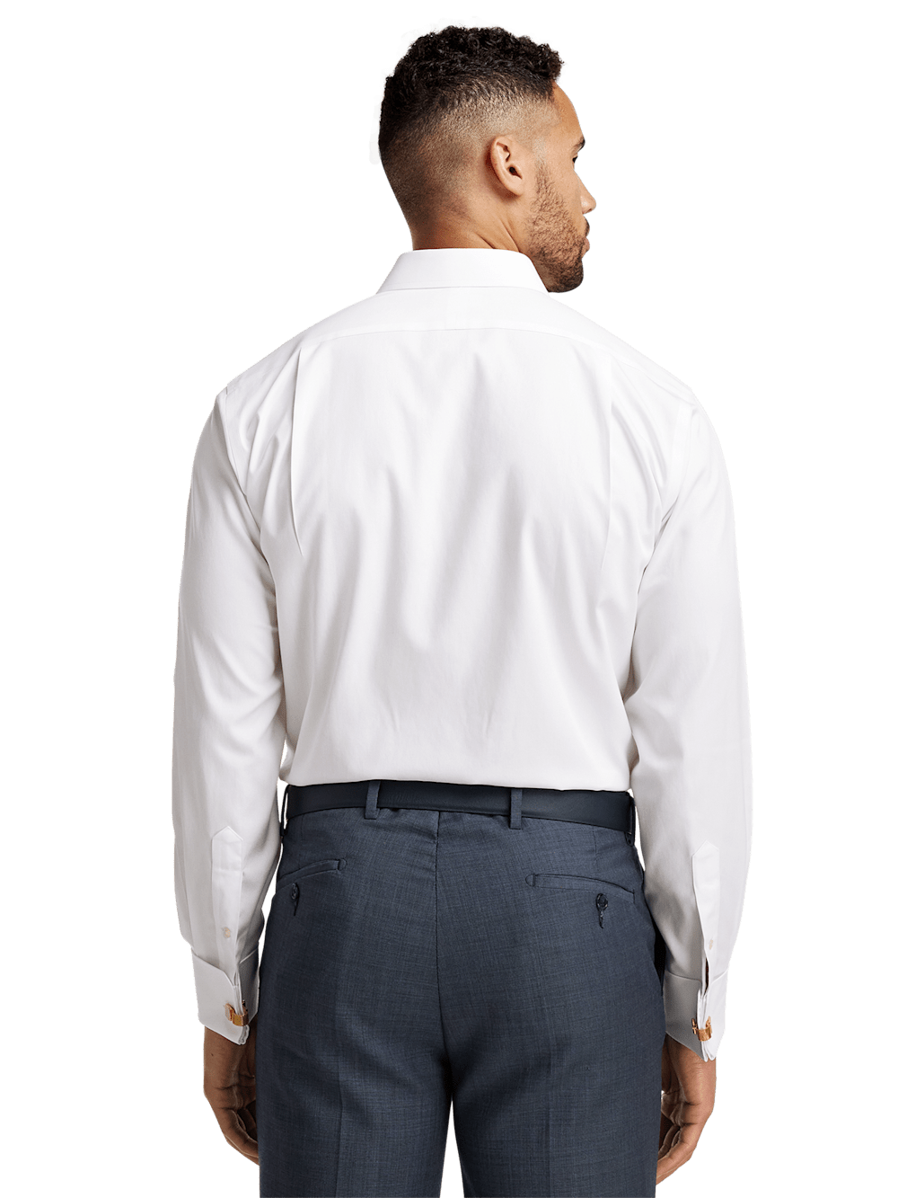 Alternate Image of Non-iron Cotton Pinpoint Solid Spread Collar French Cuff Dress Shirt-4