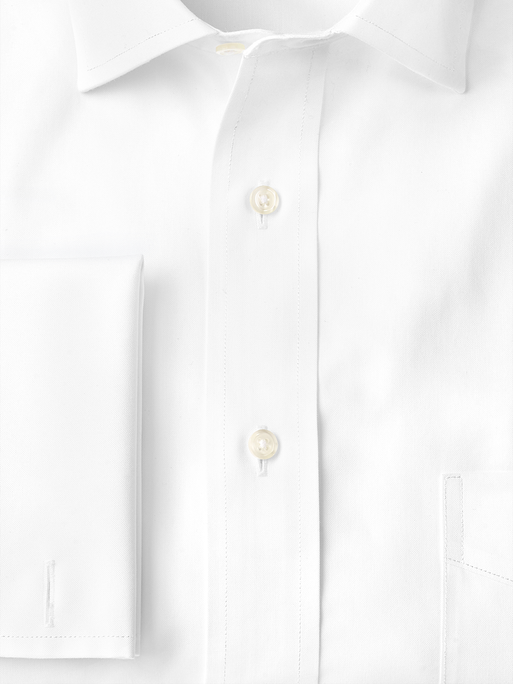 Alternate Image of Non-iron Cotton Pinpoint Solid Spread Collar French Cuff Dress Shirt-5