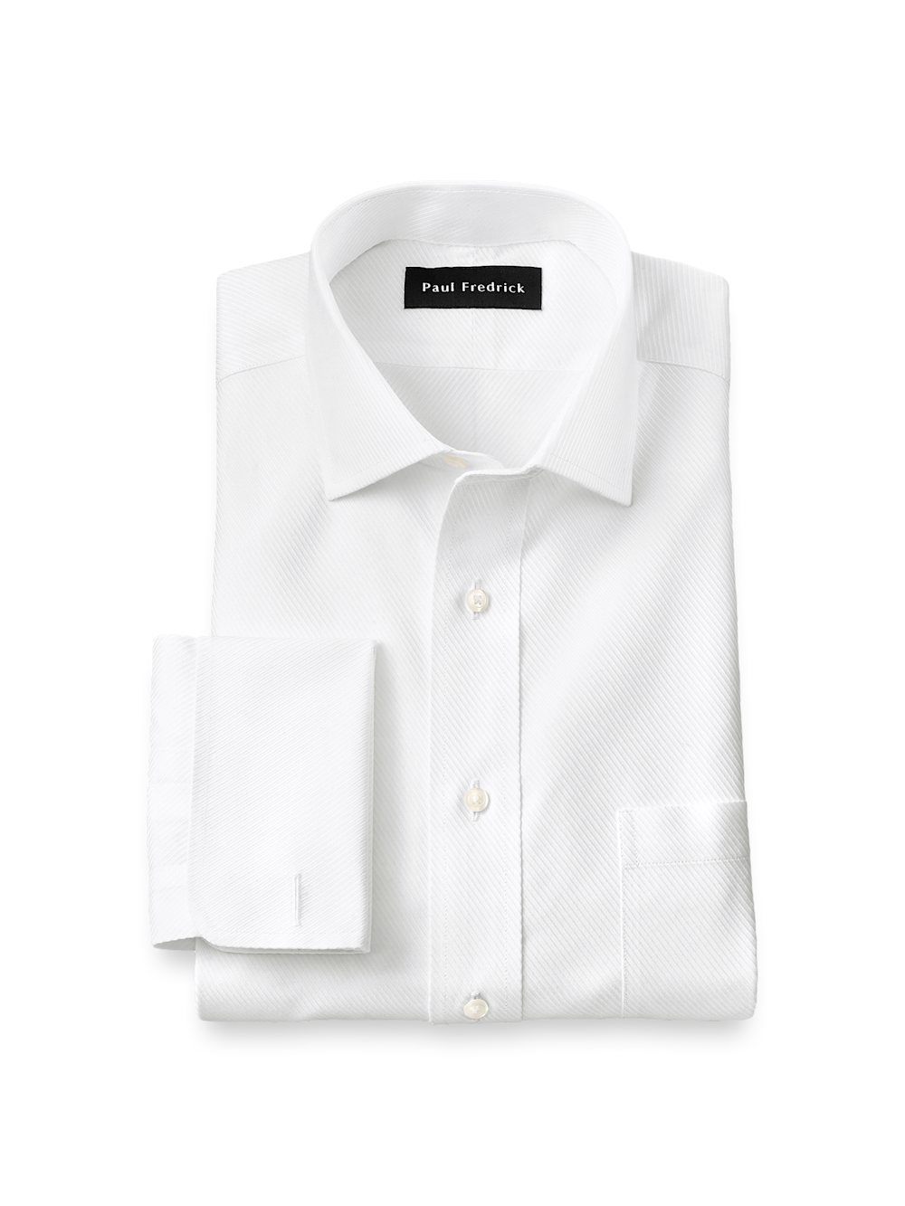 Product Image of Non-iron Cotton Twill Spread Collar French Cuff Dress Shirt-White