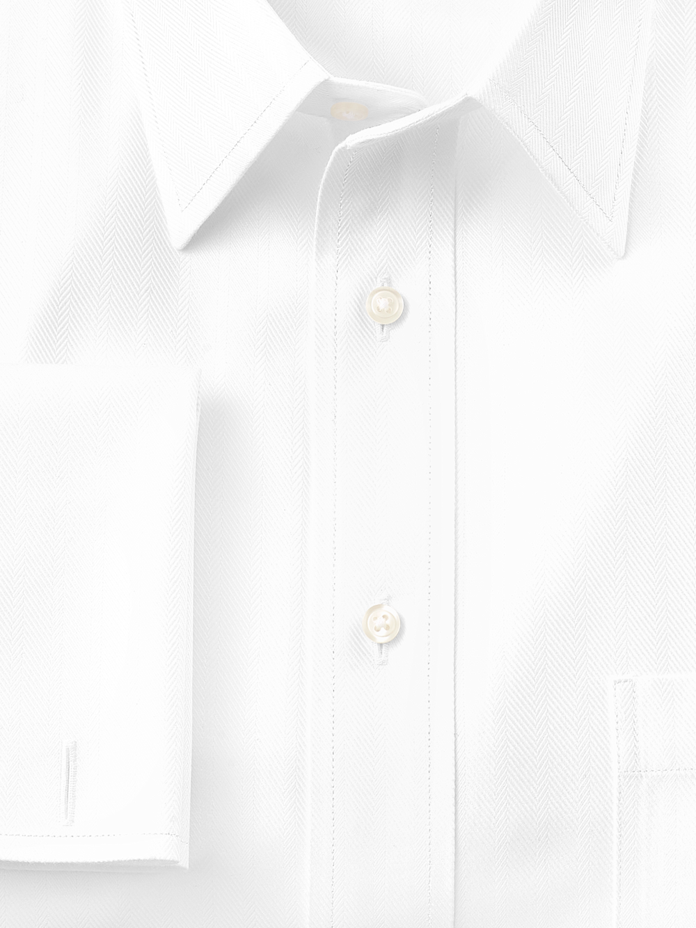 Alternate Image of Non-iron Cotton Herringbone Point Collar French Cuff Dress Shirt-5