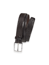 Crocodile Embossed with Changeable Buckle Belt - Brown