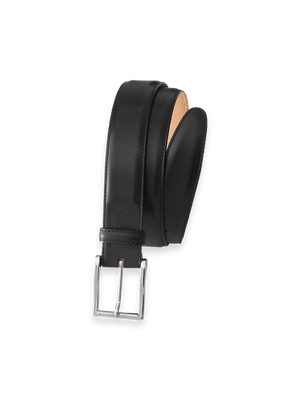 Leather Belt with Changeable Buckle - Black