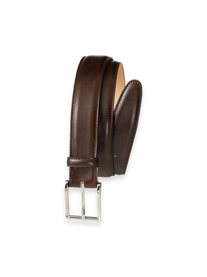 Leather Belt with Changeable Buckle - Brown