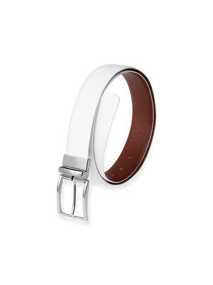 Anthony Reversible Belt - White/chestnut