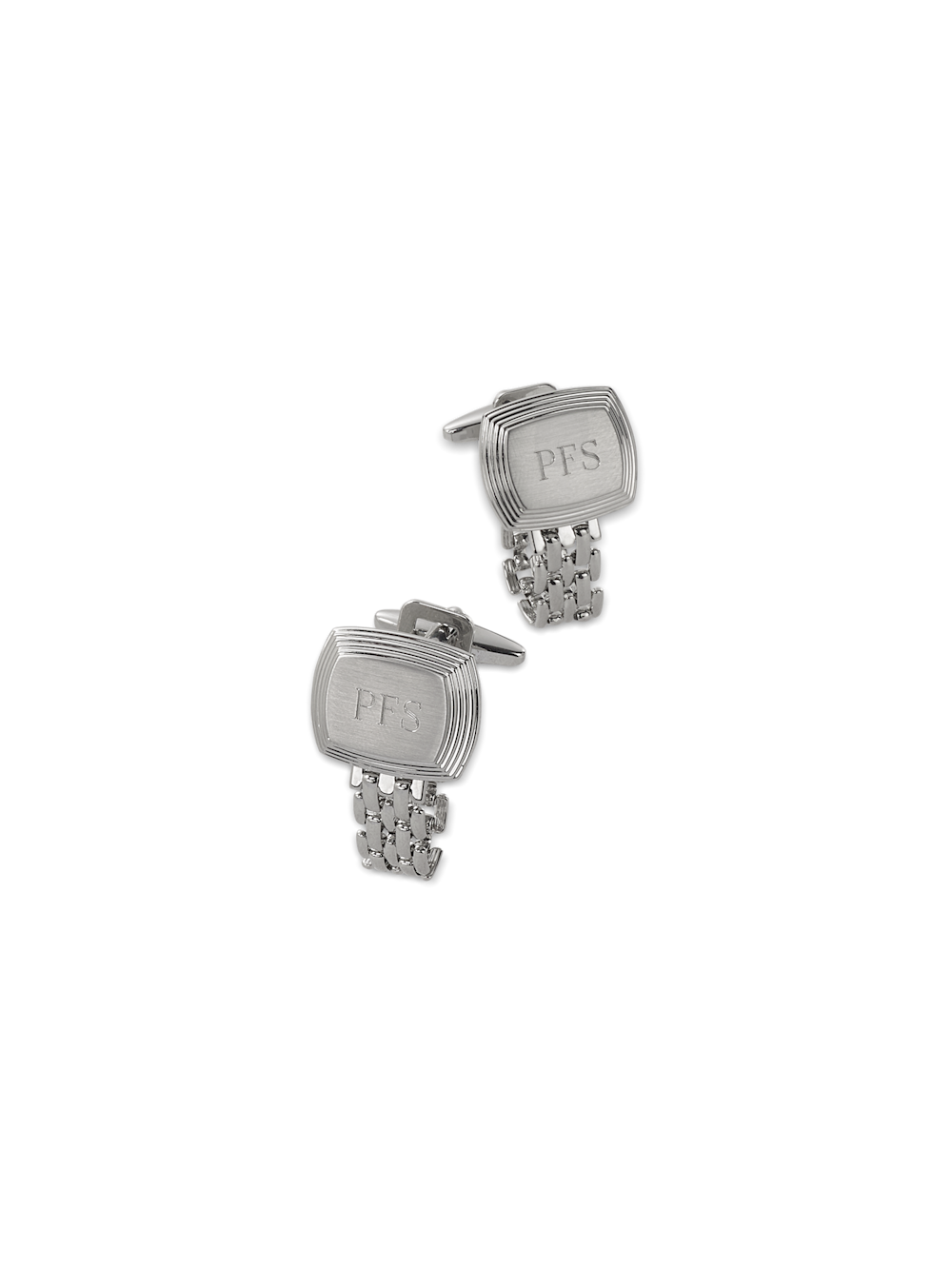 Product Image of Chain Wrap Engravable Cufflinks-Silver