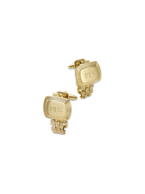 Chain Wrap Engravable Cufflinks - Gold