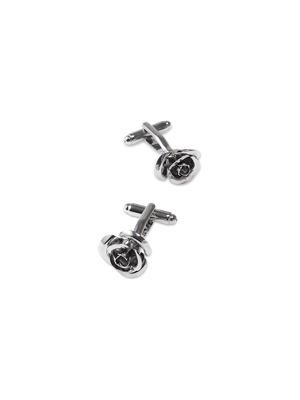 Rose Cufflink - Silver