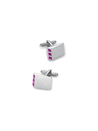Crystal Side Engravable Cufflinks - Purple