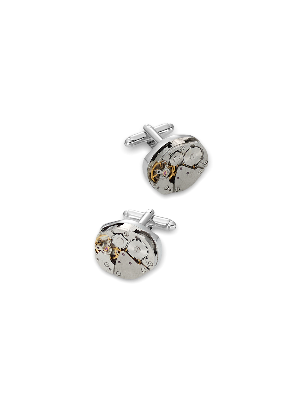 Product Image of Oval Watch Movement Cufflinks-Silver/Gold