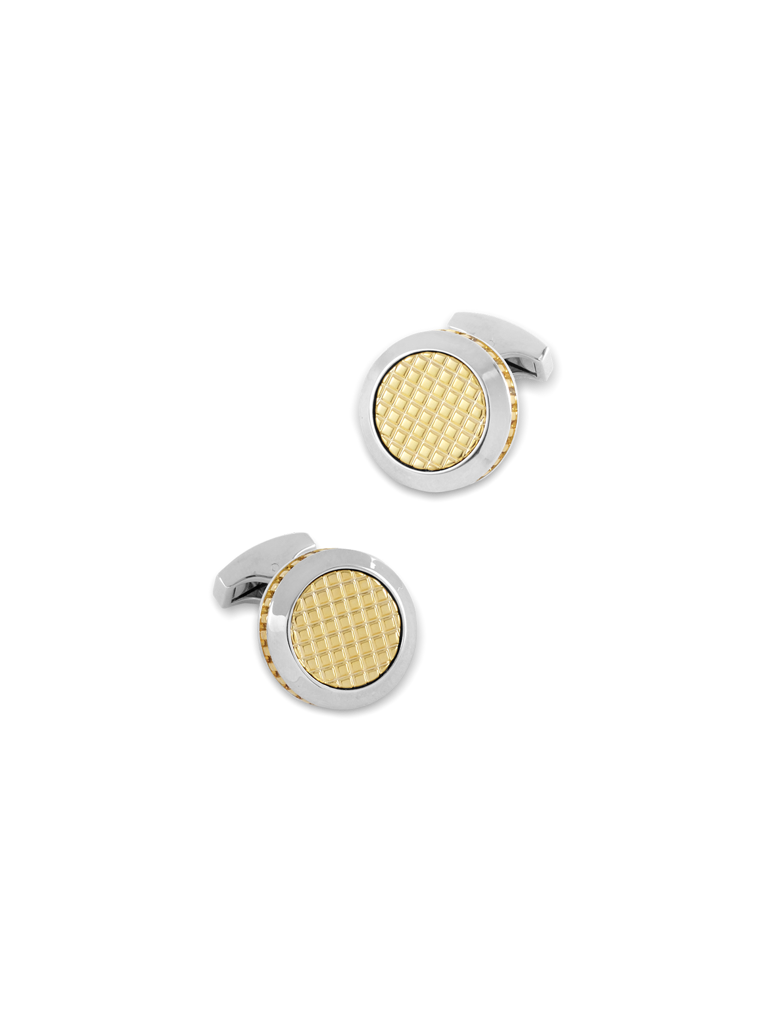 Textured Circle Cufflink - Gold/silver