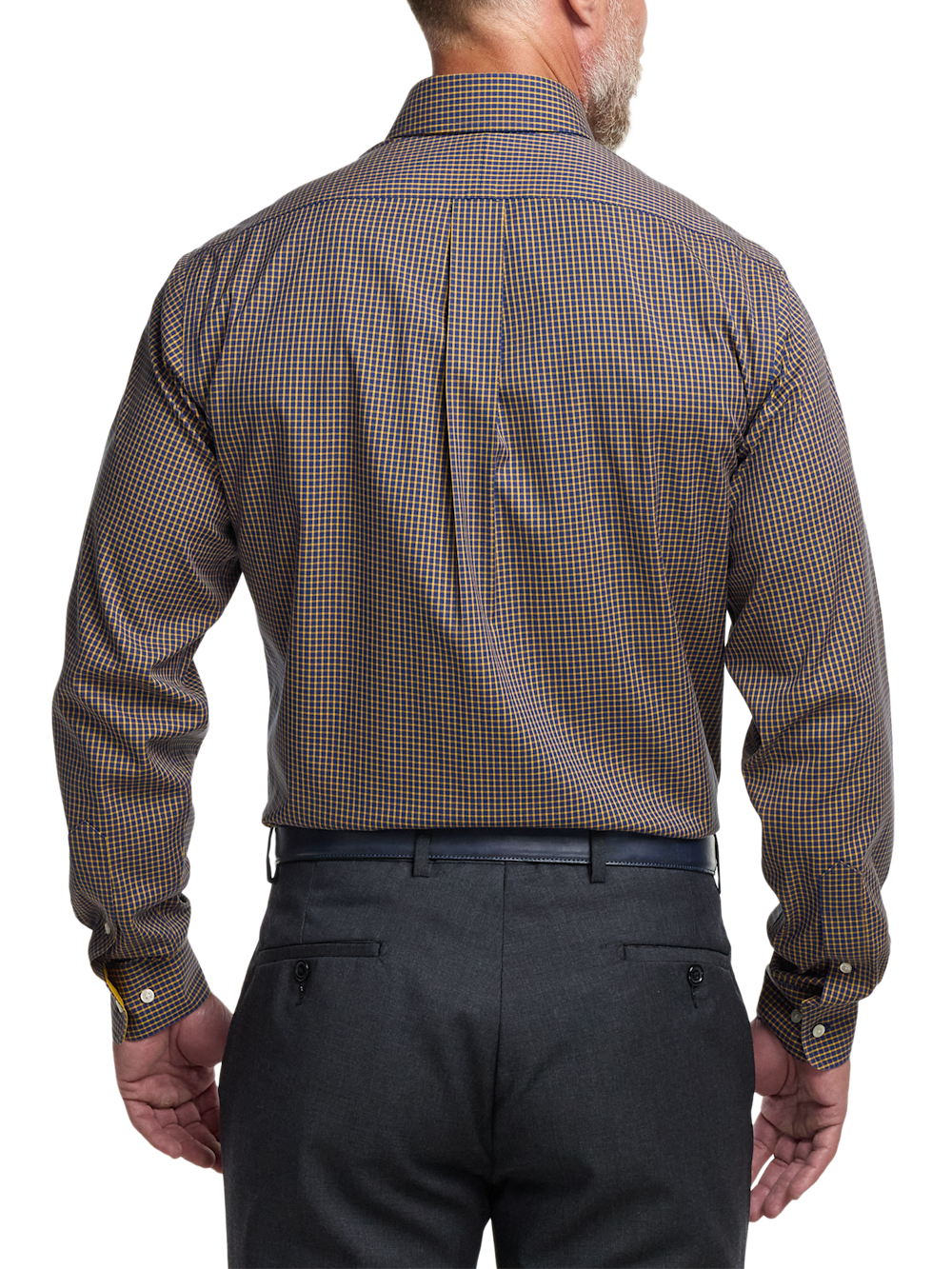 Alternate Image of Comfort Stretch Non-iron Check Dress Shirt With Contrast Trim-4