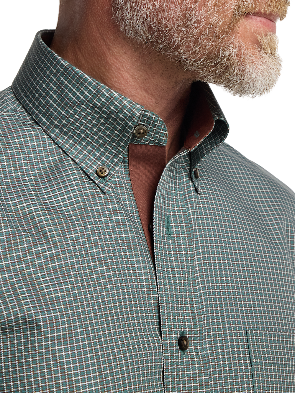 Alternate Image of Comfort Stretch Non-iron Check Dress Shirt With Contrast Trim-2